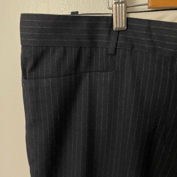 Women's GAP Wool Blue Pinstriped Modern Boot Cut Pants - Size 16R NWT - Picture 7 of 8